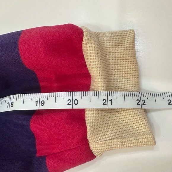 XUERUAI Colorful Striped Pullover Hoodie Ribbed Cuffs and Waist Size Medium NWT - Picture 6 of 9